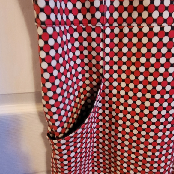 Lands' End midi fitted dress size 16 red and white polka dot - Picture 4 of 14
